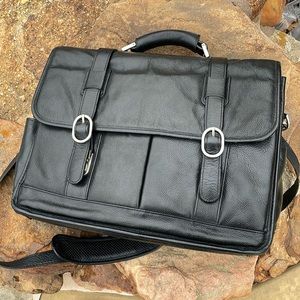 McKlein Black Leather Laptop Bag